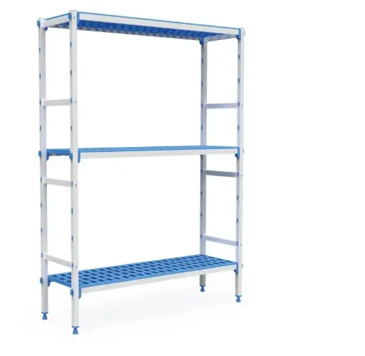 [P7143] Estanteria Polipropileno Y Aluminio 3 Niveles 93.5X55.5X175 Cm.