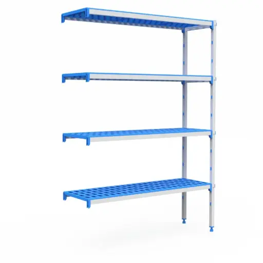 [P7482] Estanteria Angular Aluminio / Polietileno 4 Niveles 2030X555X1750 Mm.