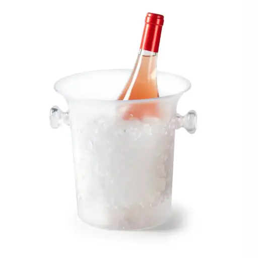 [P988400] Champanera Plastica Con Pomos Transparente 21X21,5 Cm.