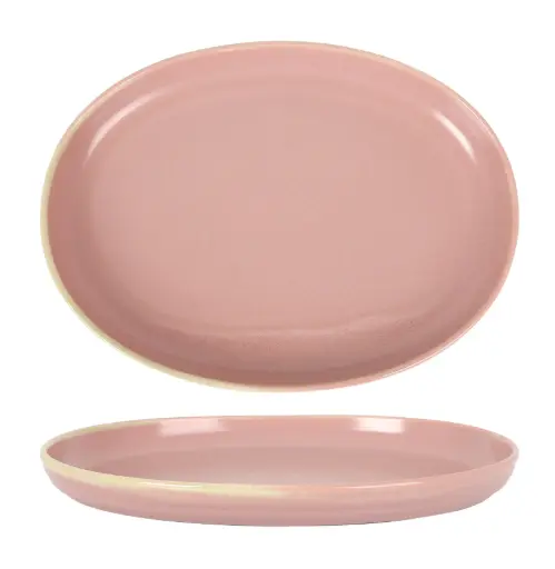 [B928390A] ZZ26 Fuente Oval Aljarafe Rosa 31X23X4 Cm.