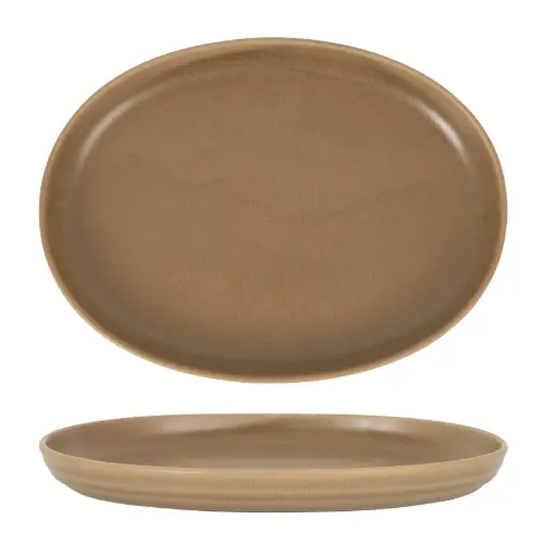 [B928389B] Fuente Oval Aljarafe Marron 37X27,5X4 Cm.