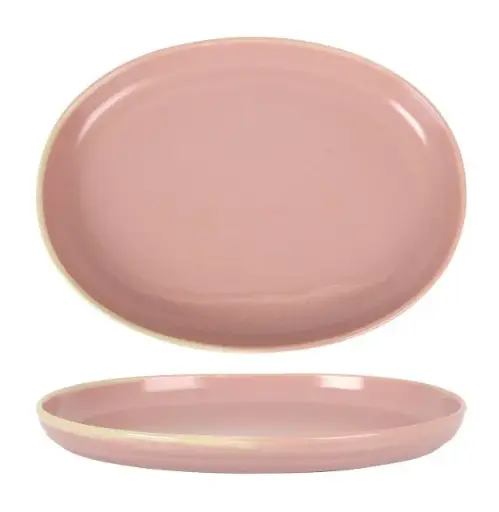 [B928389A] ZZ26 Fuente Oval Aljarafe Rosa 37X27,5X4 Cm.