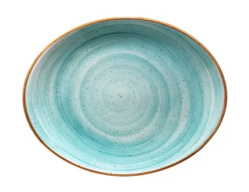 [B928132] Fuente Oval  Aqua 31X24 Cm.