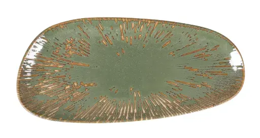 [B928266AF] Fuente Tango Barroco Porcelana Verde 36X17 Cm.