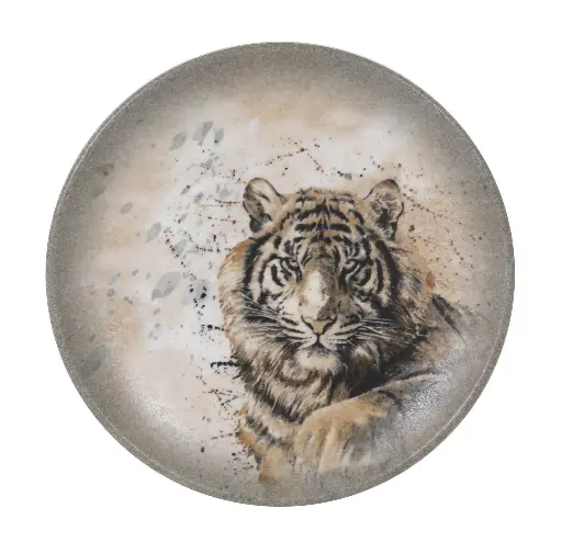 [B928004AH] Plato Postre Savanna Tigre 21X2,2 Cm.