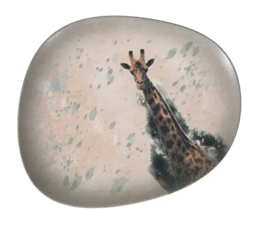 [B928265AH] Plato Llano Tango Savanna Jirafa 33X27 Cm.