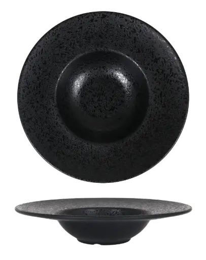 [B100V013B] Plato Pasta Korio Arizona Melamina Negro 28,5 Cm.