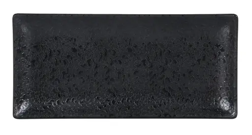 [B100V011BR] Fuente Rectangular Korio Arizona Melamina Negra 23X11 Cm.