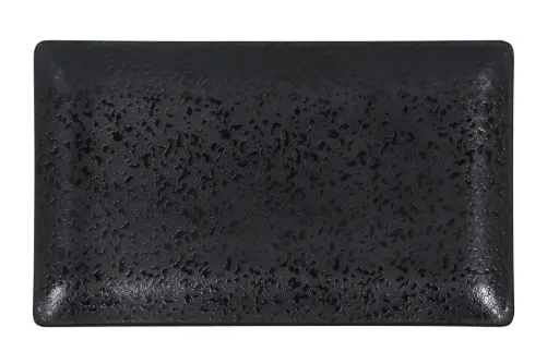 [B100V010B] Fuente Rectangular Korio Arizona Melamina Negra 25X15 Cm.