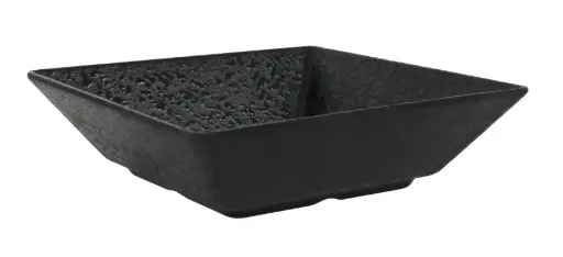 [B100V372B] Plato Hondo Ming Iii Melamina Arizona Negro 17,5X17,5X5 Cm.