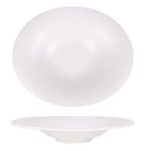 [B100V023A] Plato Pasta Oval Tohu Arizona Melamina Blanco 29X24.5 Cm.