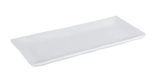 [B885316] FUENTE RECTANGULAR TROYA MELAMINA BLANCA 21.5X10 CM.