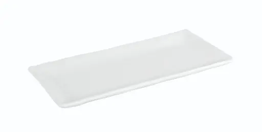 [B885315] Fuente Rectangular Troya Blanca Melamina 26X11,5X2 Cm.
