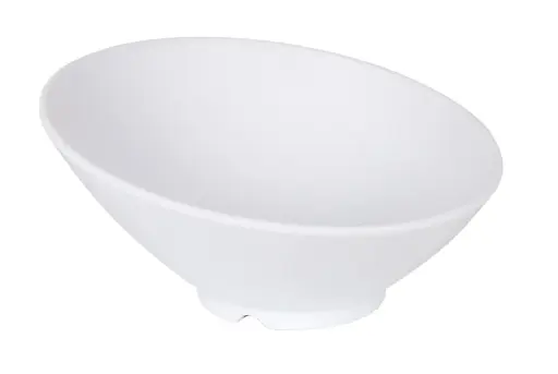 [B100V113A] Ensaladera Trattoria Melamina Blanca Mate 26,6X7,1X13,7 Cm.