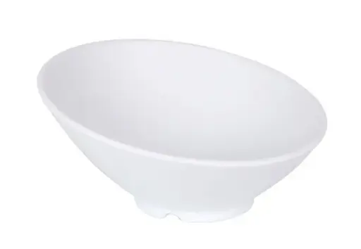 [B100V115A] Ensaladera Trattoria Melamina Blanca Mate 21X5,4X10,5 Cm.