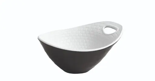 [B885227R] Bol Perpignan Negro/Blanco Melamina 12X10X6 Cm.