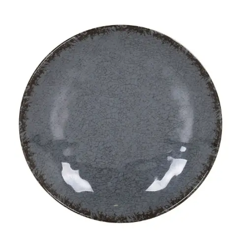[B1052014D] Plato Postre Guayaba Gris Melamina 20,5X3 Cm.