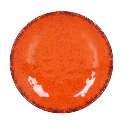 [B1052014A] Plato Postre Guayaba Naranja Melamina 20,5X3 Cm.