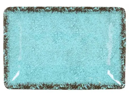 [B1052019C] Fuente Rectangular Guayaba Azul Melamina 30X21X3,5 Cm.