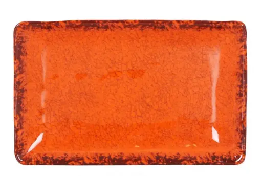 [B1052020A] Fuente Rectangular Guayaba Naranja Melamina 25X17X3,5 Cm.