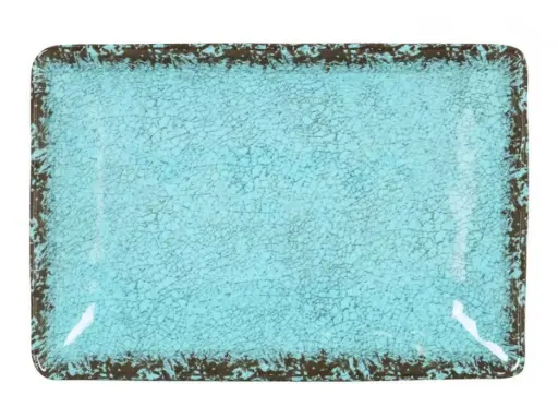 [B1052020C] Fuente Rectangular Guayaba Azul Melamina 25X17X3.5 Cm.
