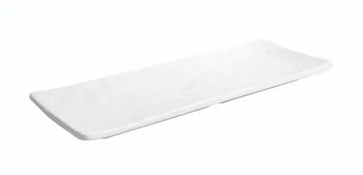 [B885021] Fuente Rectangular Mamba Blanca Melamina 35,4X12,6X2,5 Cm.
