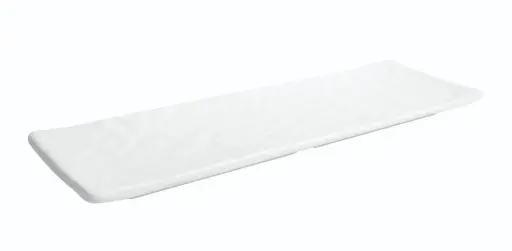[B885020] Fuente Rectangular Mamba Blanca Melamina 40,5X13,3X2,3 Cm.