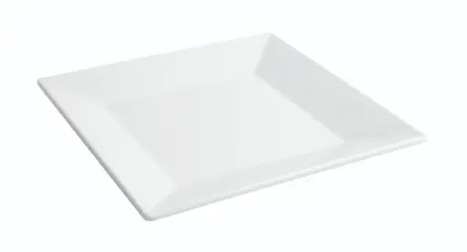[B885059R] Plato Llano Ming Blanco Melamina 25,5X25,5X2,8 Cm.