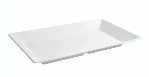 [B885063] Fuente Rectangular Ming Blanca Melamina 46X27X5 Cm.