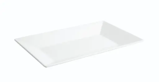 [B885065] Fuente Rectangular Ming Blanca Melamina 30,5X19X3 Cm.