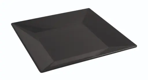 [B885169R] Zz26 Plato Llano Ming Negro Melamina 25,5X25,5X2,8 Cm.