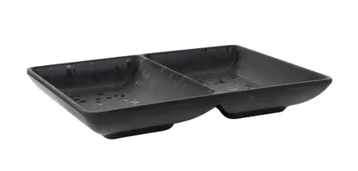[B100V414B] Bowl Doble Negro Arizona 16X12X2.5Cm
