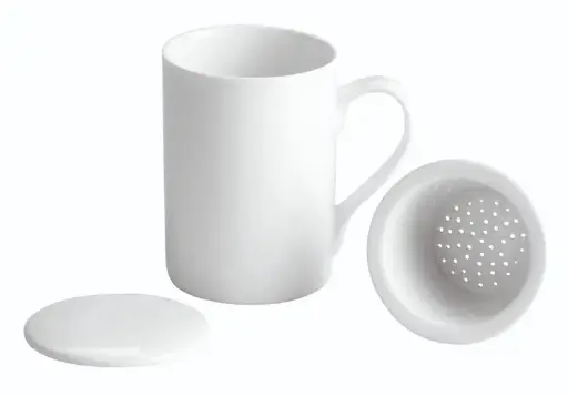 [B2071] Taza Infusiones C/Tapa Y Filtro Porcelana 17 Cl. 7,5X11 Cm.