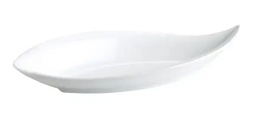 [B2424R] Fuente Oval Hoja Porcelana Blanca 20X9X3 Cm.