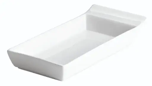 [B1611] Fuente Rectangular Ming C/Asa Porcelana 12X9X3,8 Cm.