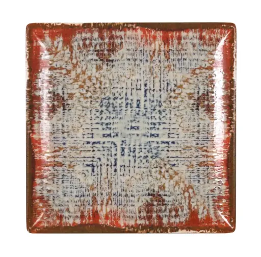 [B758302C] Zz26 Plato Postre Ming Iii Charro 20,5X20,5 Cm.