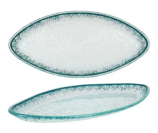 [P605112] Fuente Oval Guajiro Turquesa 31X15X2,5 Cm.