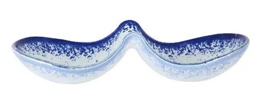 [P605120B] Zz26 Fuente Degustacion Doble Cobalto 11X25X4 Cm.             