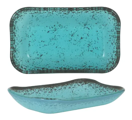 [P605103C] Zz26 Fuente Rectangular Turquesa 18X11X3 Cm.           