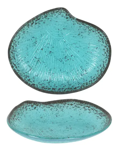 [P605096C] Zz26 Fuente Concha Turquesa 19X16X2 Cm.    