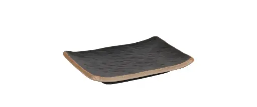 [P965015] Fuente Rectangular Sucro Negra 17X12X2,5 Cm.