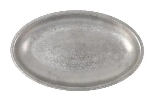 [P1501006A] Bandeja Oval Plata Vieja Inox 30X18.5X2.5Cm