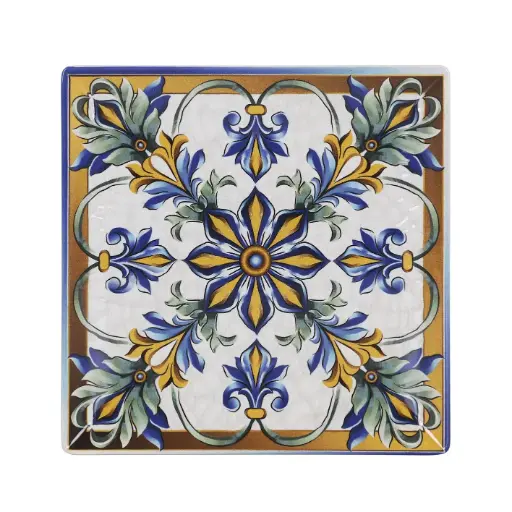 [B2974Y1] Zz26 Plato Llano Stonware Bizancio 24X24X2 Cm.