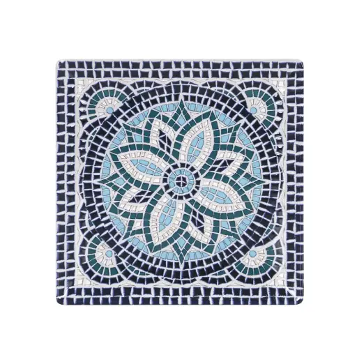 [B2975Y2] Plato Postre Ming Ii Stonware Mayolica 21X21X2 Cm.