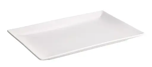 [B2882] Fuente Rectangular Ming Ii Stonware Blanca 30X20X2,5 Cm.