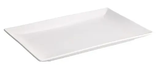 [B2767] Fuente Rectangular Ming Ii Stonware Blanca 34X22X2,5Cm