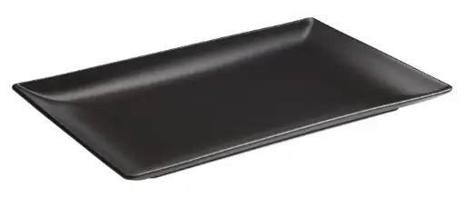 [B2773] Fuente Rectangular Ming Ii Stonware Negra 34X22X2,5 Cm.