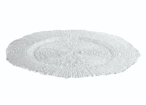 [B3194] Plato Presentacion Eternity Vidrio Con Ala 33 Cm.