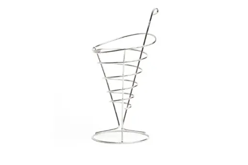 [7487] Soporte Conos Chips Inox. 11X23 Cm.