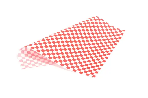 [7675] Papel Antigrasa Cuadros Rojo/Blanco 34X28 Cm. 1000 Unid.